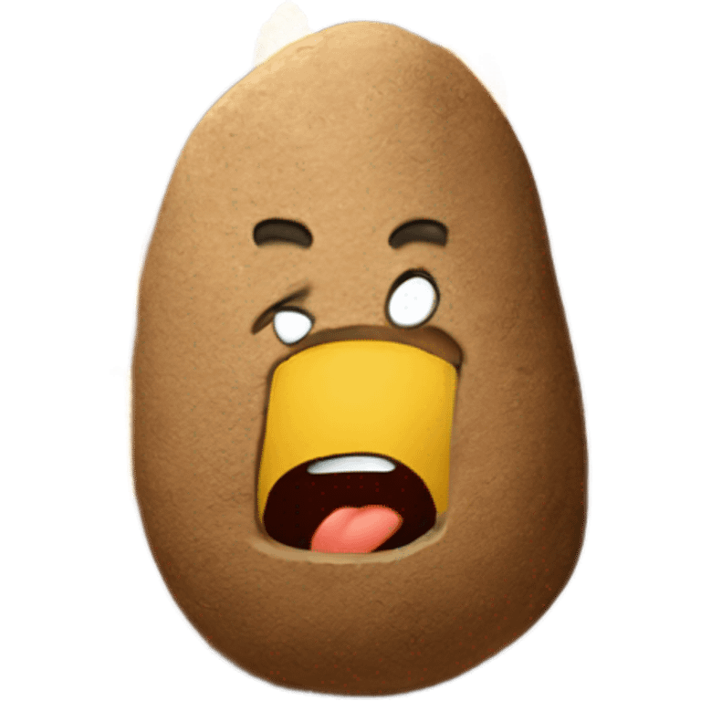 Brown rock with corn inside  emoji