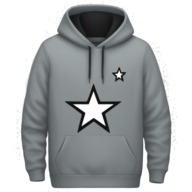 Gray Nike hoodie with a black star  emoji