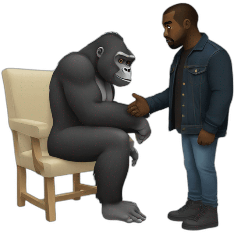 Gorilla meeting Kanye West emoji