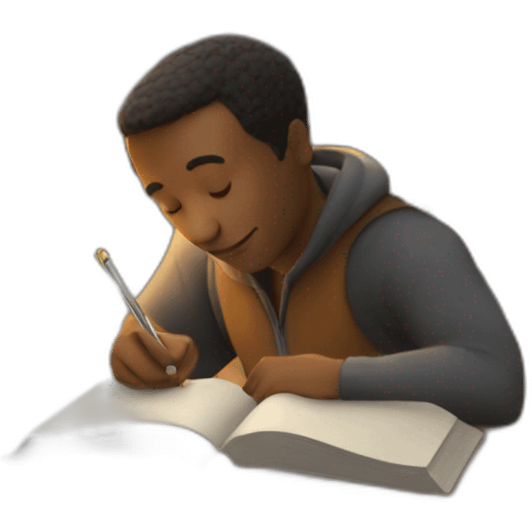 Man writing in a book emoji