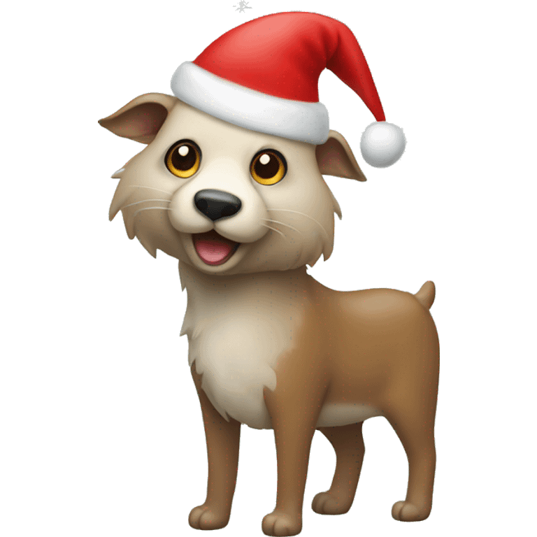 Christmas animal with santa’s head emoji