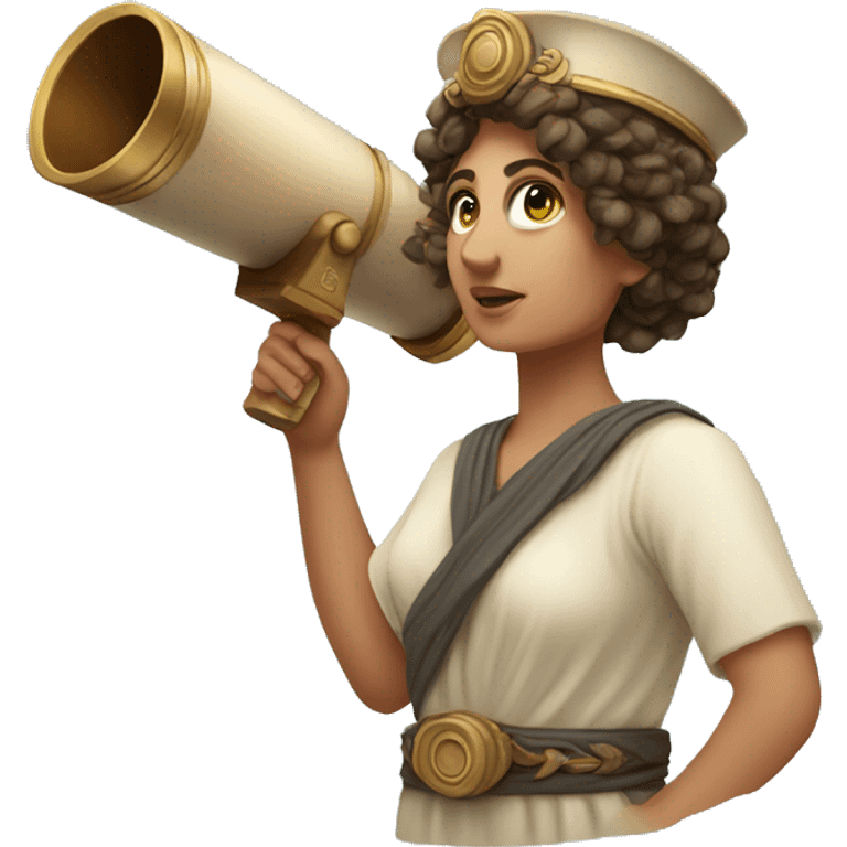 Ancient Greek female ship captain with a telescope emoji