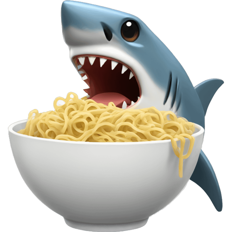 shark eating noodles  emoji