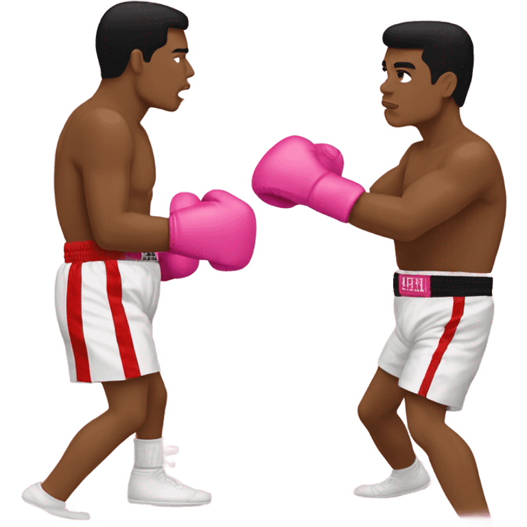 Muhammad Ali boxing with pink gloves ￼ emoji