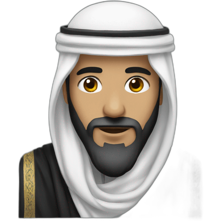 A Saudi sheikh wearing a black scarf emoji