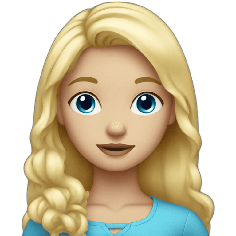 Blond girl with blue eyes  emoji