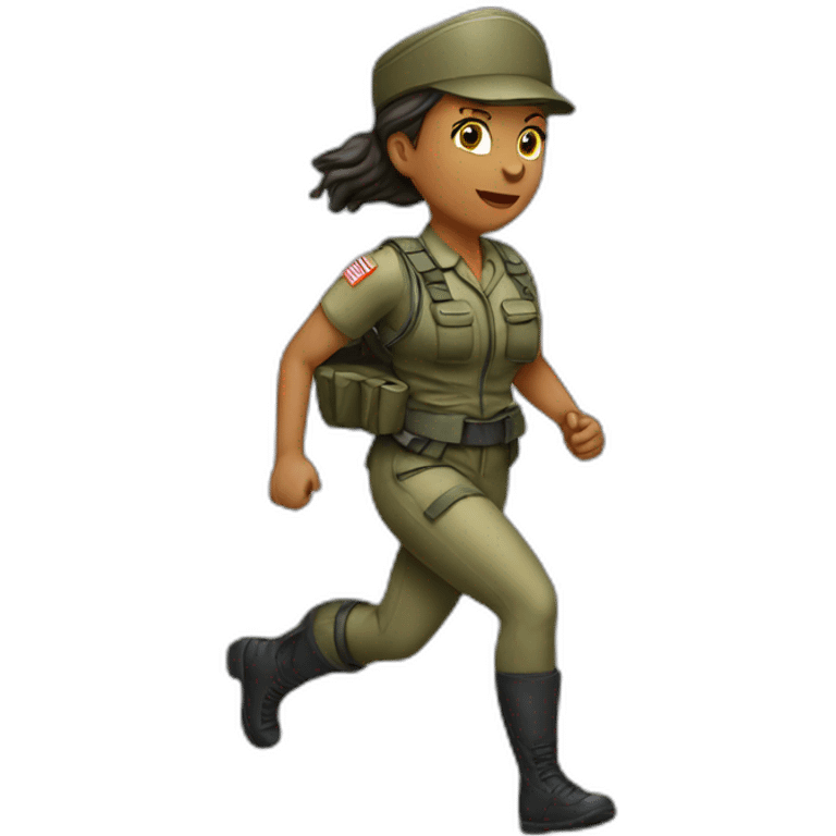 Femme  militaire courir 42 emoji