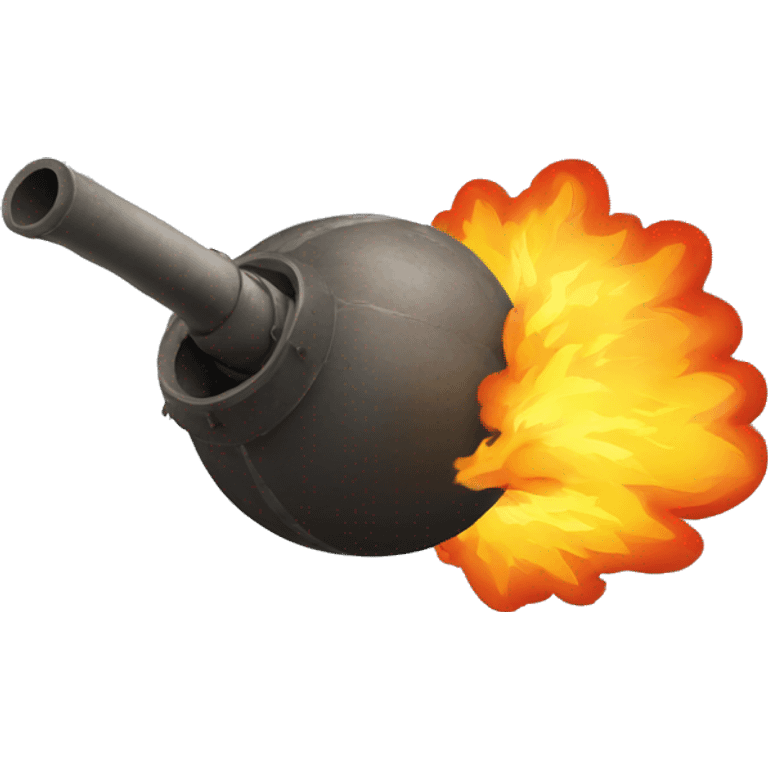 cannon ball on fire flying through the air emoji