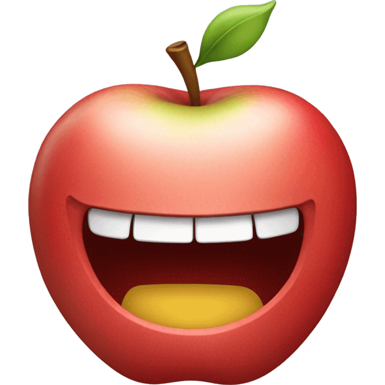 :) basic emoji apple style with very wide grin emoji