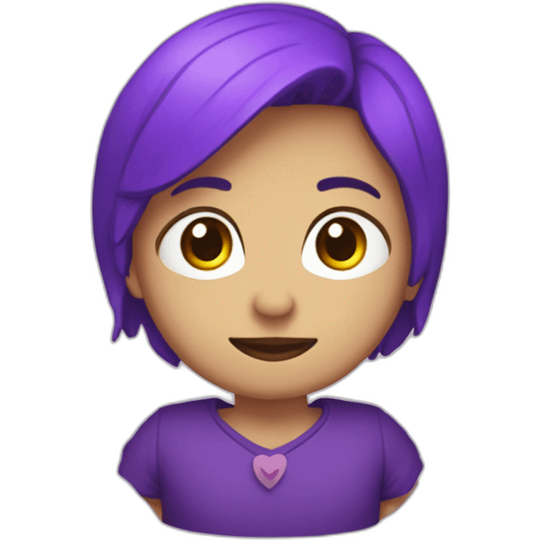 corazón morado con la letra S adentro  emoji