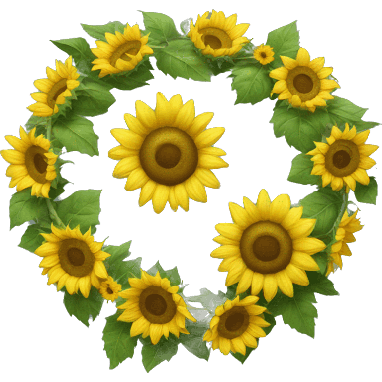 Ukrainian wreath of sunflowers emoji