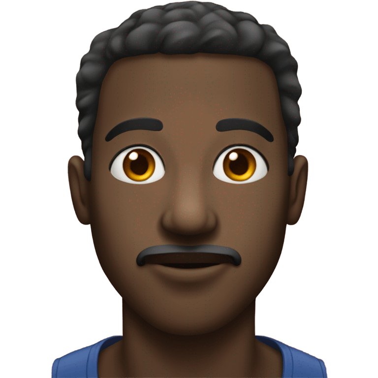 Black man large nose large lips hold breath emoji