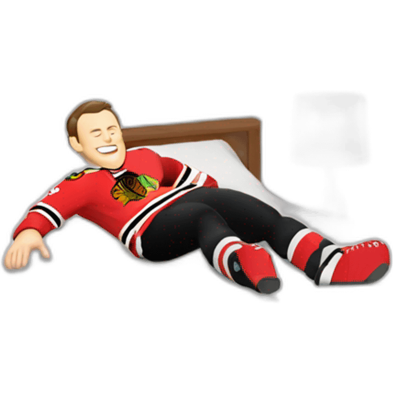 Jonathan Toews laying on bed emoji