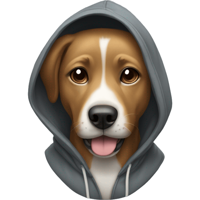 Dog wearing hoodie emoji