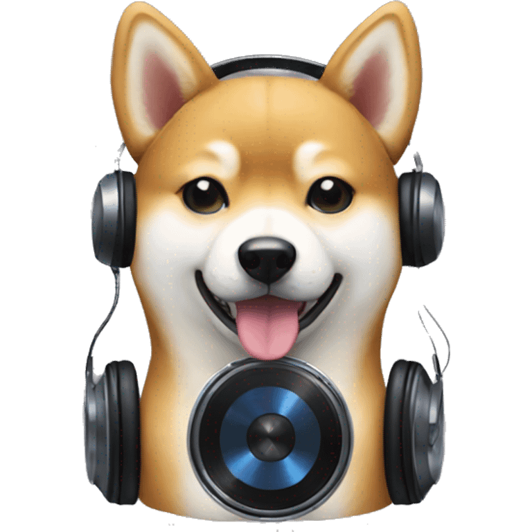 Shiba Inu listening to music emoji