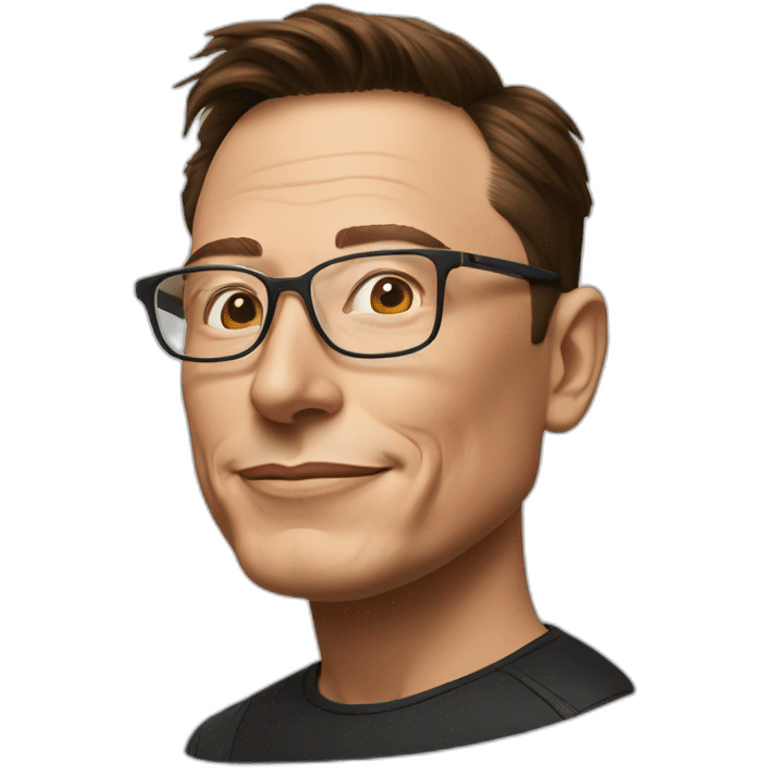 Elon musk with glasses emoji