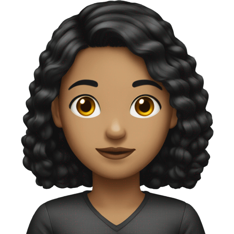 girl black hair programer emoji