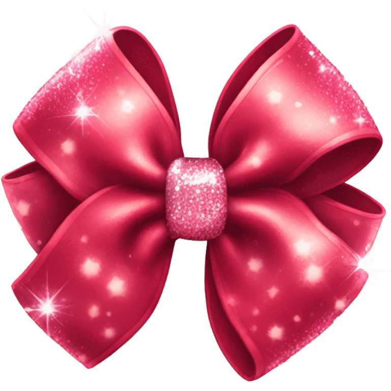 cherry color bow with sparkles emoji