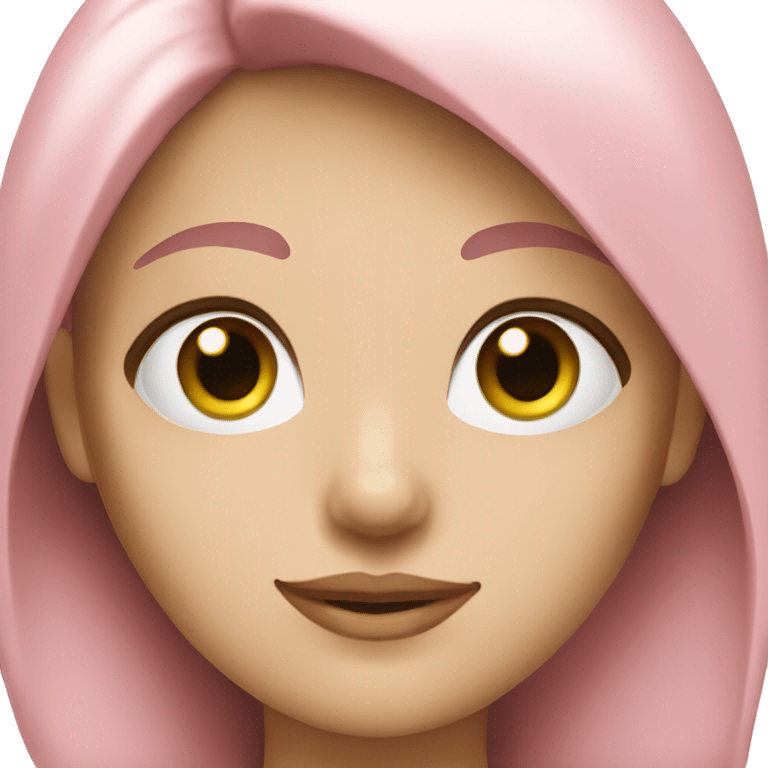 woman with white and pink hair.  She has green eyes. emoji