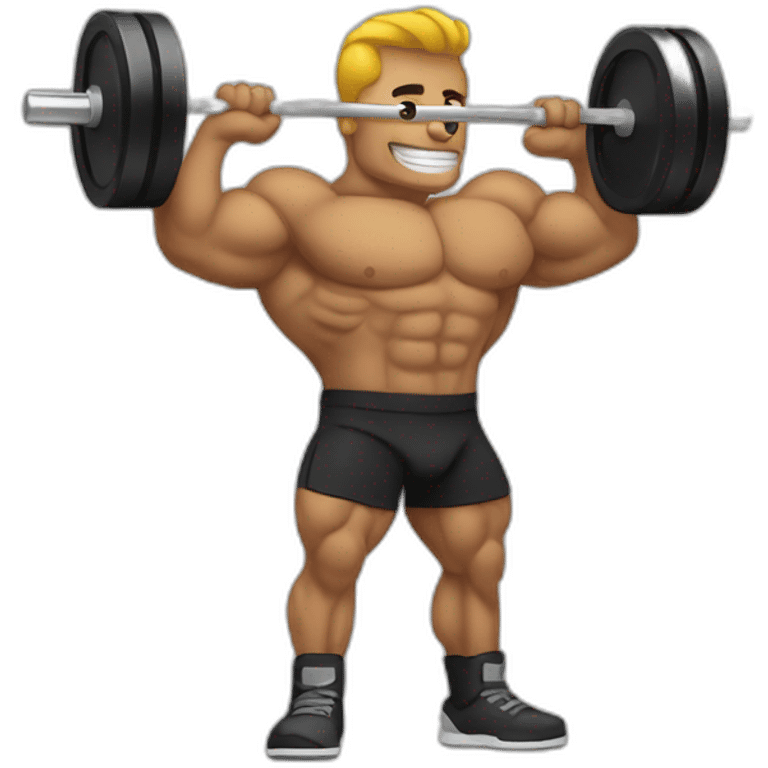 bodybuilder with barbell emoji