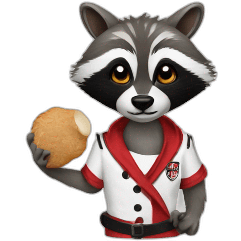 racoon cheff with River Plate T-shirt emoji