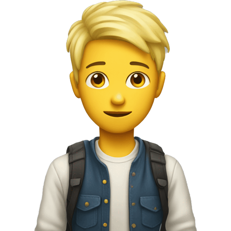 boy student with yellow skin emoji