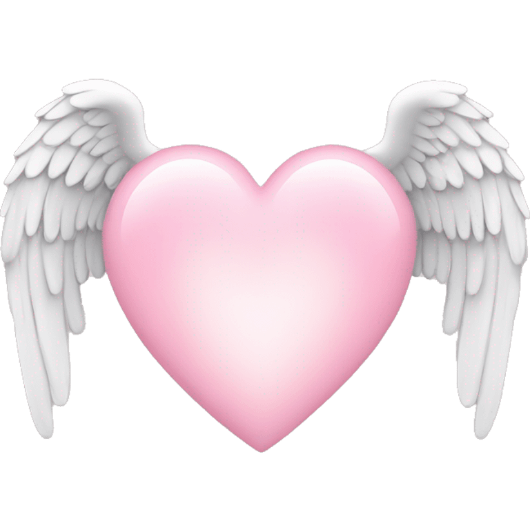 light pink heart with angel wings emoji