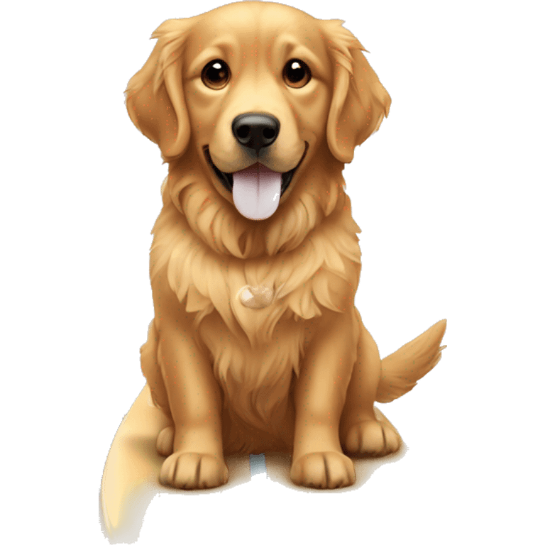 golden retriever on a surfboard emoji