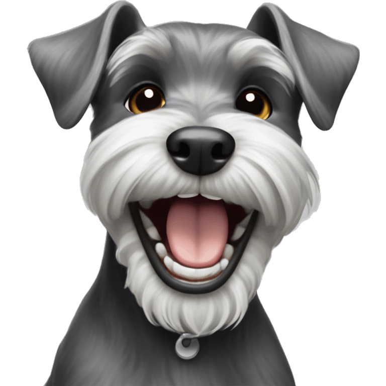 Miniature schnauzer laughing emoji