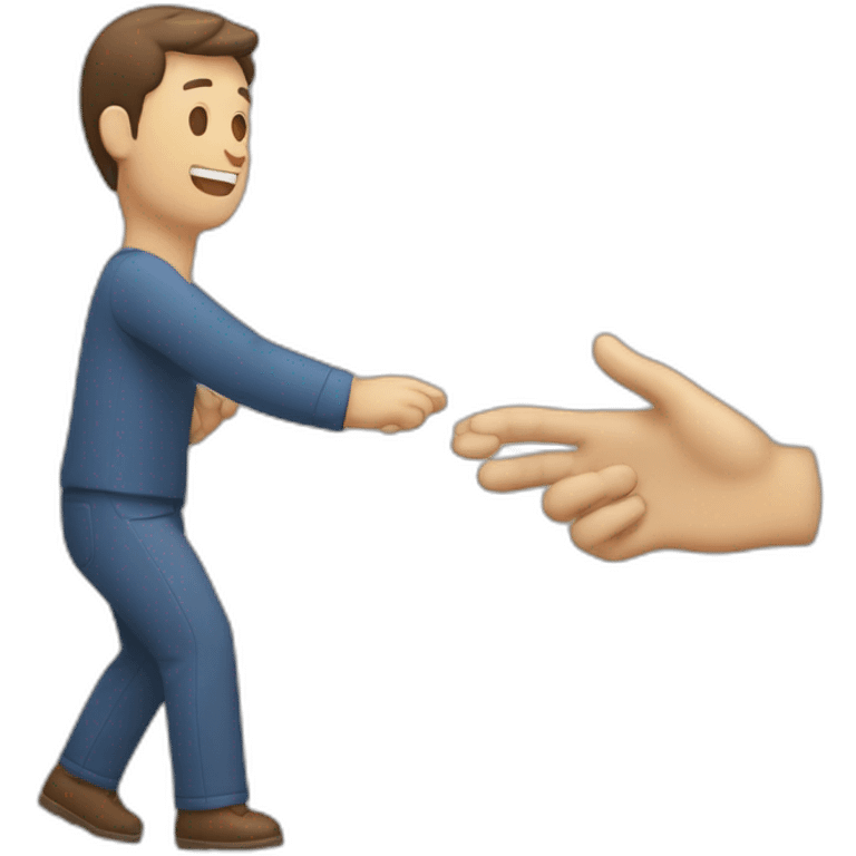 Una mano golpeando con la palma a otra mano emoji