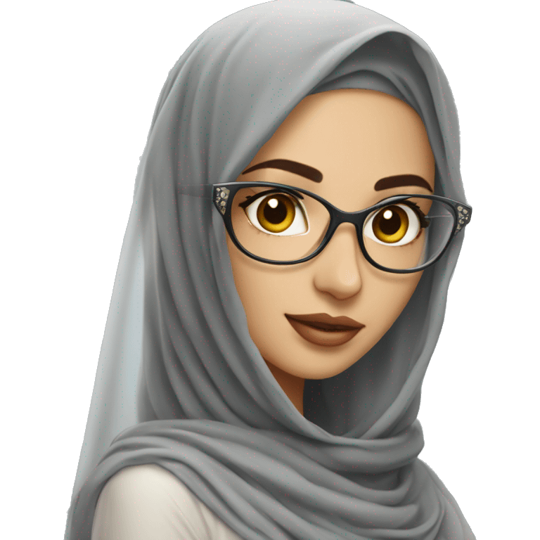 live beautiful arab beauty with veil and transparent dress with a glasses emoji