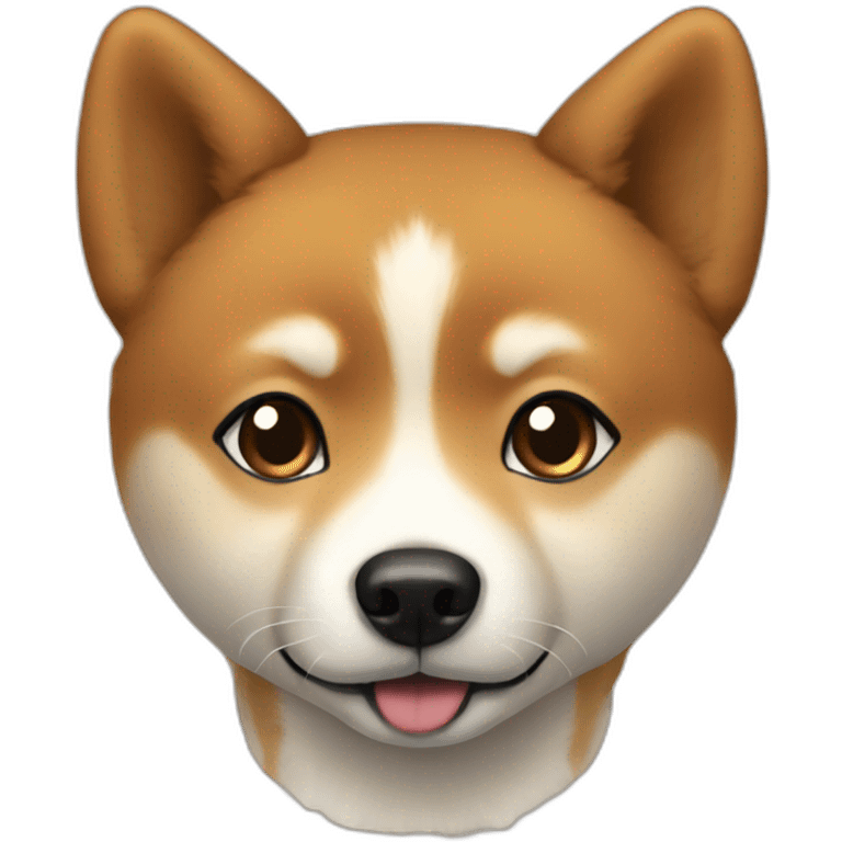 Cute Shiba-dog with a middle age woman with brown and curly hair emoji