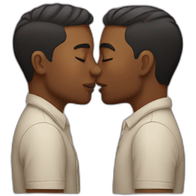 Gay couple kissing emoji