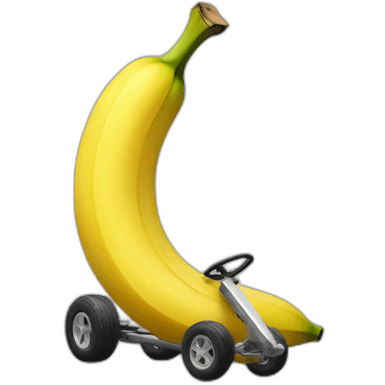 banane qui conduit un kart emoji