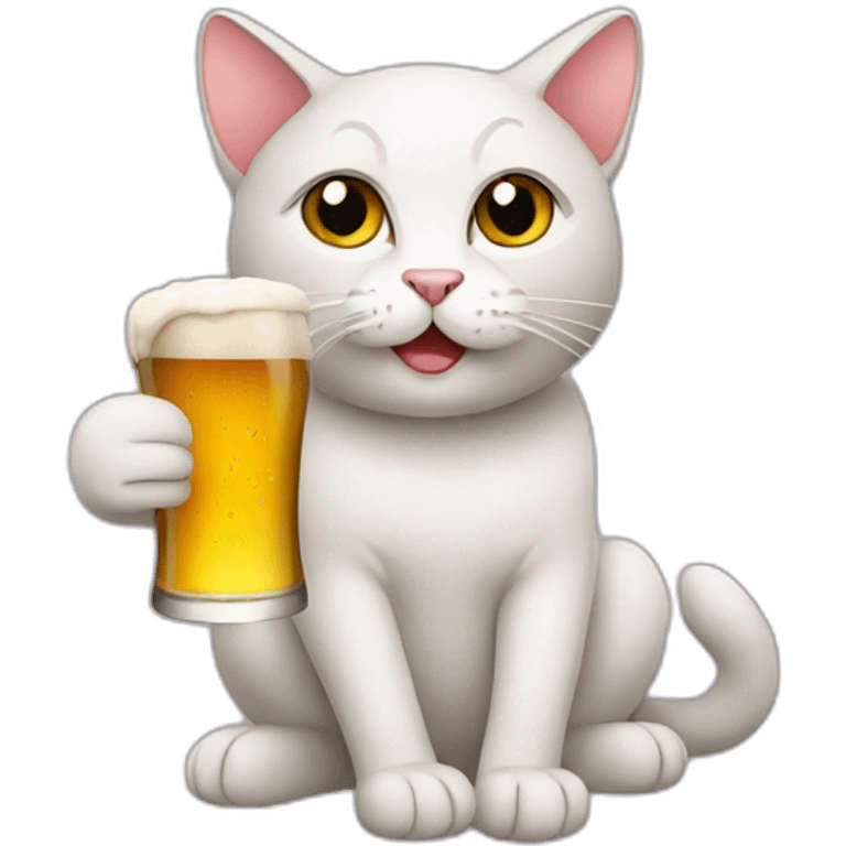 cat with a beer emoji