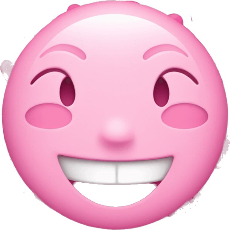 Happy face with pink hearts emoji