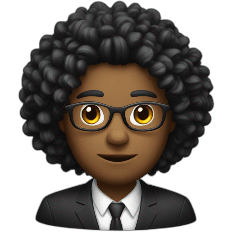 Un noir avec des cheveux frisés emoji