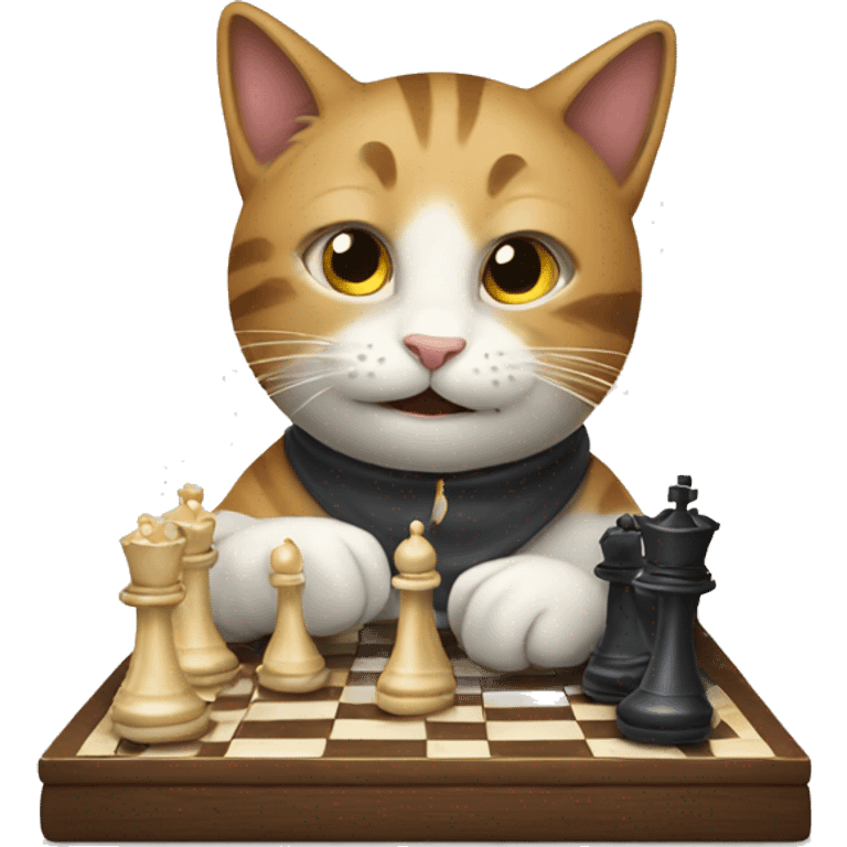 Cat playing chess emoji