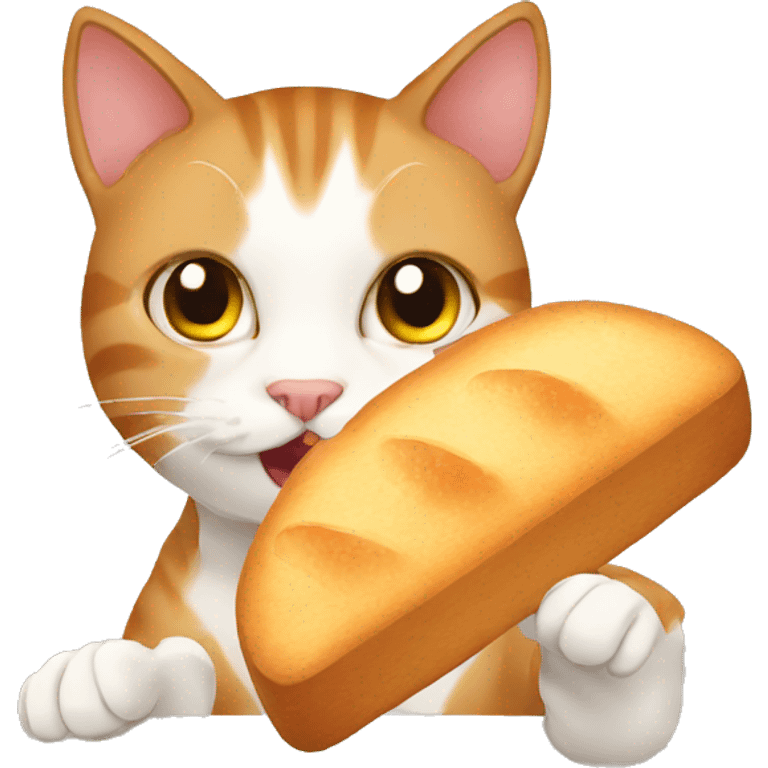 cat eating bread emoji