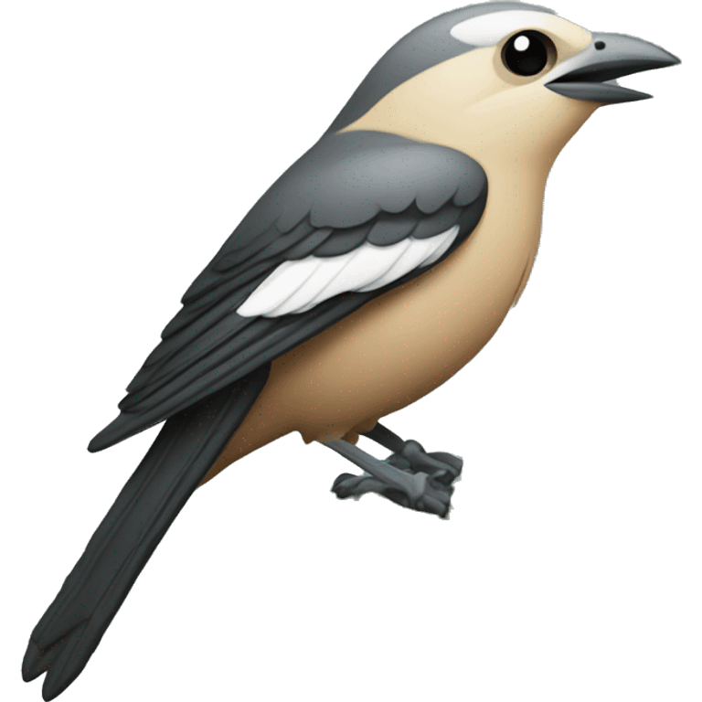 Shrike bird sitting on thorns and ivy emoji