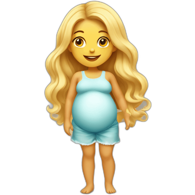 adorable pregnant blond full body women with beach-wave-hair emoji