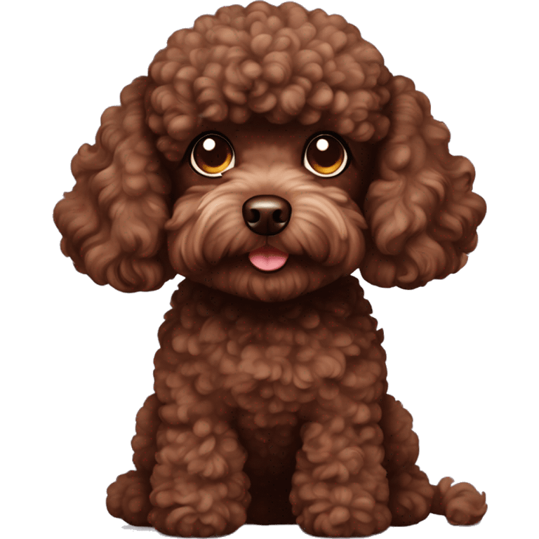 Chocolate brown toy poodle dog emoji