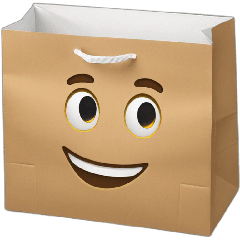 happy takeaway paper bag emoji