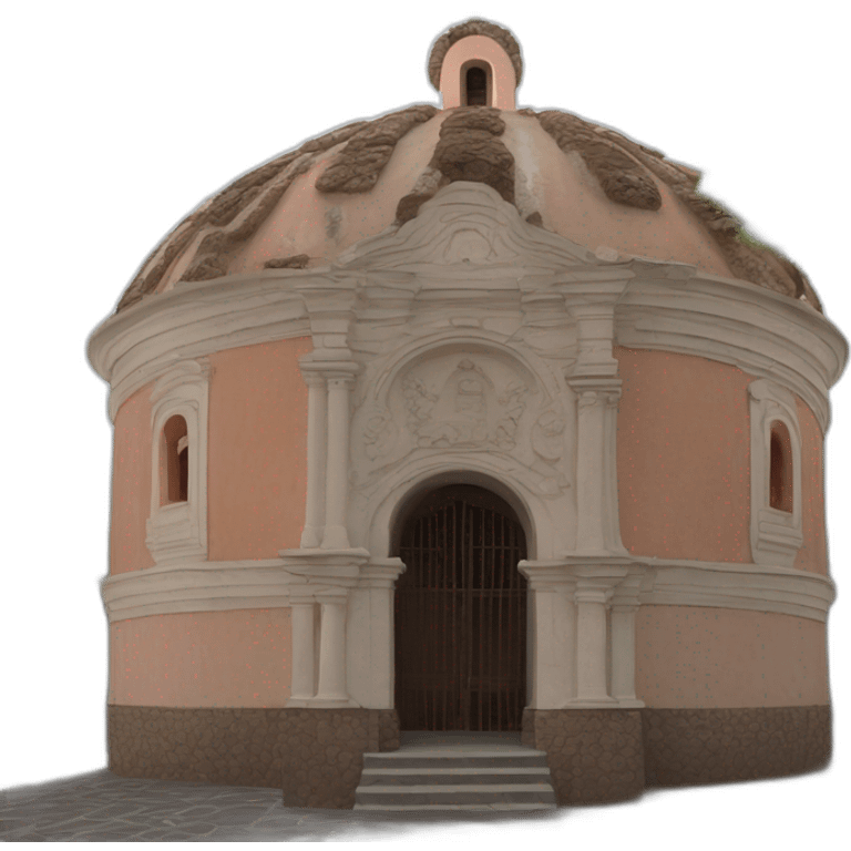 The Sanctuary of the Lord of La Piedad in Michoacan seen from the front including its dome emoji