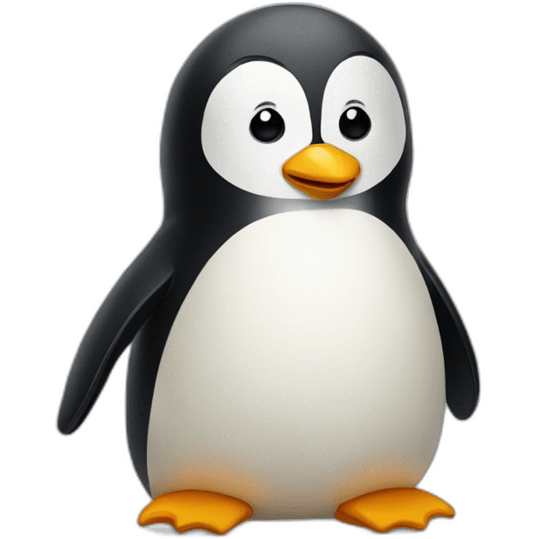 A pondering penguin emoji