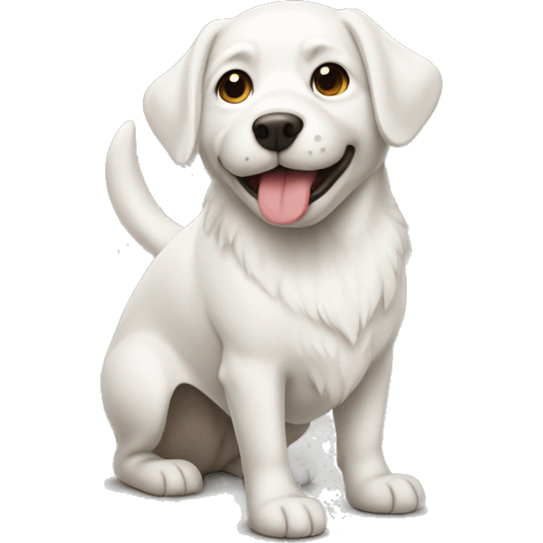 White New Year's dog emoji