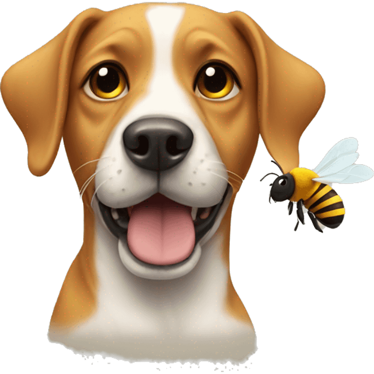 dog with bee emoji