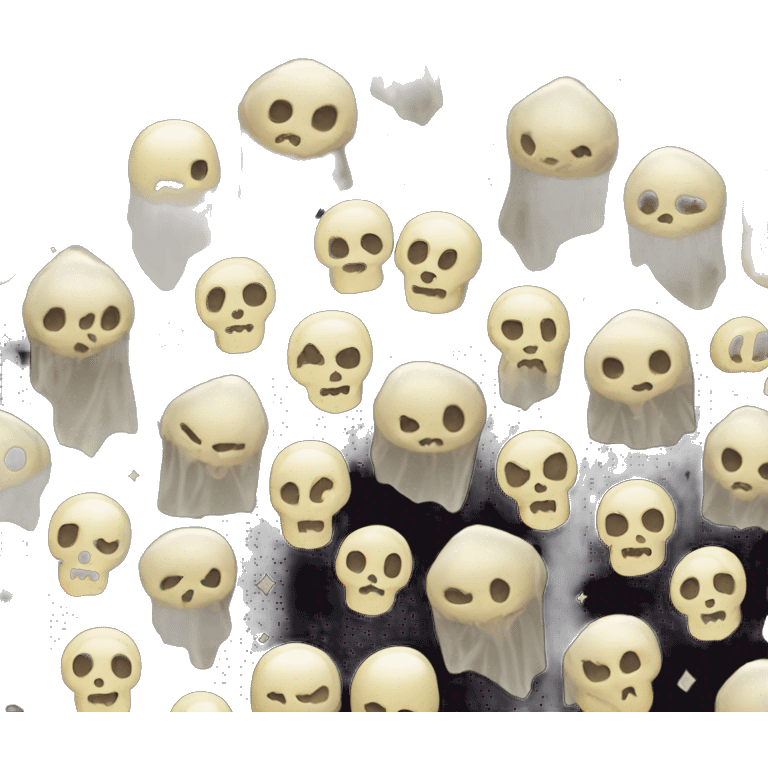 empty black crystal magical robes covered with tiny skulls emoji