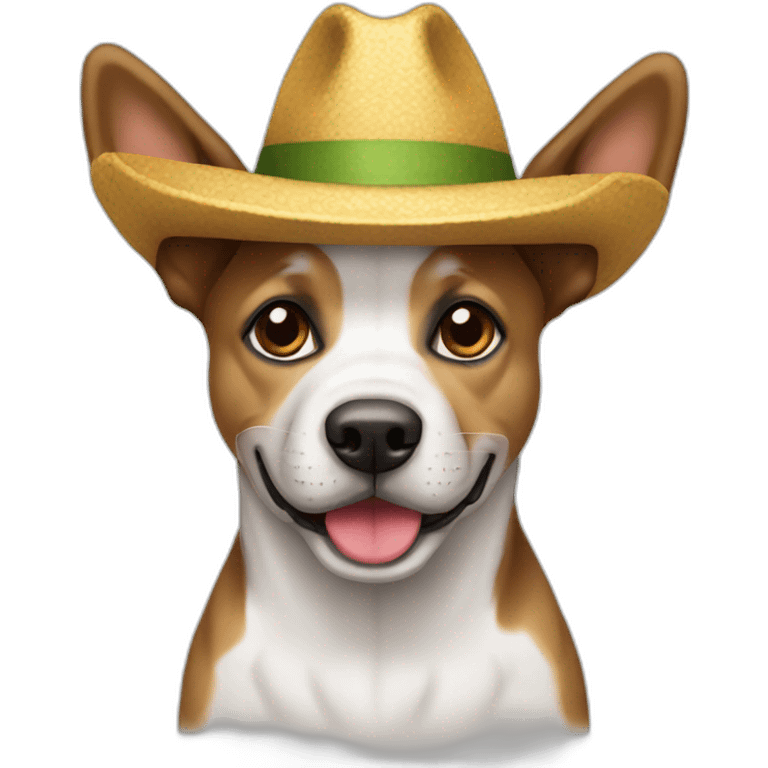 Perro con sombrero emoji