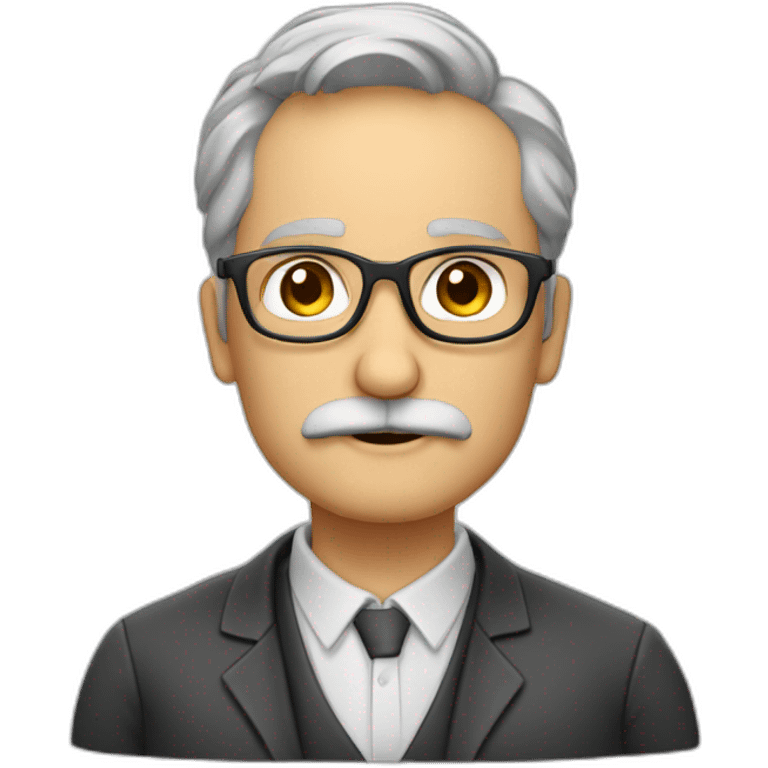 professor calvo de barba e óculos emoji